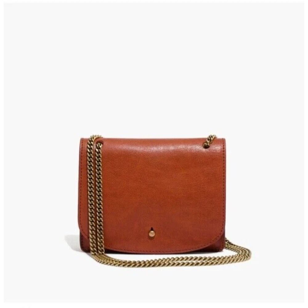 Madewell The Chain Crossbody Bag Boho Leather Purse Clutch Essentials Bag Brown